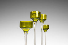 Load image into Gallery viewer, Set of Four (4) Italian Modern Elongated Blown Glass Two-Tone Candlestick Holders, Italy, c. 1970's-ABT Modern