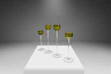Load image into Gallery viewer, Set of Four (4) Italian Modern Elongated Blown Glass Two-Tone Candlestick Holders, Italy, c. 1970's-ABT Modern