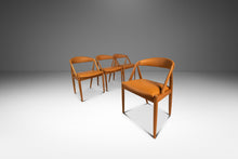 Load image into Gallery viewer, Set of Four (4) Mid-Century Danish Modern Model 31 Dining Chairs in Teak & Leather by Kai Kristiansen for Schou Andersen, Denmark, c. 1960s-ABT Modern