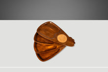 Load image into Gallery viewer, Set of Four (4) Mid-Century Modern Serving Trays in Solid Walnut & Cork, Japan, c. 1970's-ABT Modern