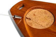 Load image into Gallery viewer, Set of Four (4) Mid-Century Modern Serving Trays w/ Wall Hanger in Solid Teak & Cork, Japan, c. 1970's-ABT Modern