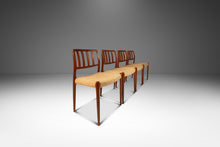 Load image into Gallery viewer, Set of Four ( 4 ) Model 83 Teak Dining Chairs by Niels Otto Møller for J.L. Møller w/ Original Fabric, Denmark, c. 1970's-ABT Modern