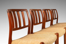 Load image into Gallery viewer, Set of Four ( 4 ) Model 83 Teak Dining Chairs by Niels Otto Møller for J.L. Møller w/ Original Fabric, Denmark, c. 1970's-ABT Modern