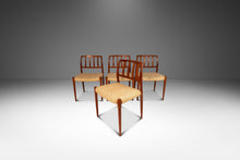 Load image into Gallery viewer, Set of Four ( 4 ) Model 83 Teak Dining Chairs by Niels Otto Møller for J.L. Møller w/ Original Fabric, Denmark, c. 1970's-ABT Modern