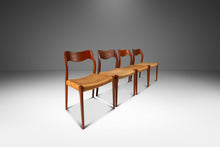 Load image into Gallery viewer, Set of Four ( 4 ) Møller Model #71 Dining Chairs in Teak & Paper Cord by Niels Møller for J.L. Møllers Møbelfabrik, Denmark, 1960's-ABT Modern