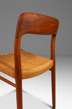 Load image into Gallery viewer, Set of Four ( 4 ) Original Møller Model #75 Dining Chairs in Teak & Paper Cord by Niels Møller for J.L. Møllers Møbelfabrik, Denmark, 1960s-ABT Modern
