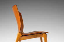 Load image into Gallery viewer, Set of Four (4) Patinaed Italian Scadinavian Modern 'Cos' Dining Chairs in Beech & Leather by Josep Lluscà for Cassina, Italy, c. 1990s-ABT Modern