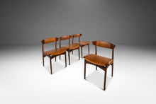 Load image into Gallery viewer, Set of Four (4) Rare Mid-Century Danish Modern Dining Chairs in Beech & Leather by Ib Kofod-Larsen for Selig, Denmark, c. 1960s-ABT Modern