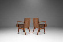Load image into Gallery viewer, Set of Four (4) Rare Mid-Century Modern Model C-108 Armchairs in Walnut & Brown Bouclé by Jens Risom for Jens Risom Design, USA, c. 1950s-ABT Modern