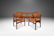 Load image into Gallery viewer, Set of Six (6) Danish Mid-Century Modern Dining Chairs in Teak & Vinyl by Poul Volther for Frem Røjle, Denmark, c. 1960's-ABT Modern