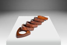 Load image into Gallery viewer, Set of Six (6) Danish Mid-Century Modern Napkin Rings / Holders in Solid Teak, Denmark, c. 1960's-ABT Modern