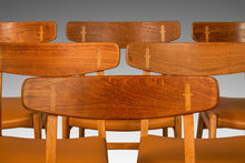 Load image into Gallery viewer, Set of Six ( 6 ) Early Hans Wegner CH23 Dining Chairs for Carl Hansen and Søn in Oak & Teak w/ New Leather Seats, Denmark, c. 1950s-ABT Modern