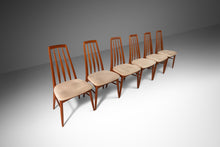 Load image into Gallery viewer, Set of Six (6) Eva Dining Chairs w/ Sculpted Backs in Teak by Niels Koefoed for Koefoeds Hornslet, Denmark, c. 1960s-ABT Modern