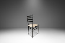 Load image into Gallery viewer, Set of Six (6) Mid-Century Italian Modern Bespoke Ebonized Dining Chairs in White Bouclé After Gio Ponti, Italy, c. 1960's-ABT Modern