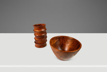 Load image into Gallery viewer, Set of Six ( 6 ) Mid-Century Organic Modern Wood-Turned Salad / Serving Bowls in Solid Burmese Teak, c. 1970's-ABT Modern