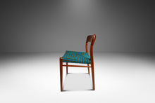 Load image into Gallery viewer, Set of Six (6) Moller Model 75 Dining Chairs by Niels Møller for J.L. Møllers in Pierre Frey Mombasa Turquoise Fabric , Denmark, 1960s-ABT Modern