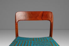 Load image into Gallery viewer, Set of Six (6) Moller Model 75 Dining Chairs by Niels Møller for J.L. Møllers in Pierre Frey Mombasa Turquoise Fabric , Denmark, 1960s-ABT Modern