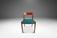 Load image into Gallery viewer, Set of Six (6) Moller Model 75 Dining Chairs by Niels Møller for J.L. Møllers in Pierre Frey Mombasa Turquoise Fabric , Denmark, 1960s-ABT Modern