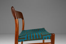 Load image into Gallery viewer, Set of Six (6) Moller Model #75 Dining Chairs in Teak & Geometric Mohair Fabric by Niels Møller for J.L. Møllers Møbelfabrik, Denmark, 1960s-ABT Modern