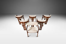 Load image into Gallery viewer, Set of Six (6) "Pamplona" Arm Dining Chairs in Rosewood & White Bouclé After Augusto Savini, c. 1970's-ABT Modern