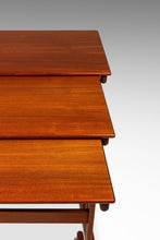 Load image into Gallery viewer, Set of Three ( 3 ) Danish Mid-Century Modern Nesting Tables in Teak by Kai Kristiansen for Vildbjerg Møbelfabrik, Denmark, c. 1960s-ABT Modern