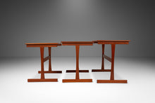 Load image into Gallery viewer, Set of Three ( 3 ) Danish Mid-Century Modern Nesting Tables in Teak by Kai Kristiansen for Vildbjerg Møbelfabrik, Denmark, c. 1960s-ABT Modern