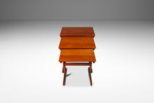Load image into Gallery viewer, Set of Three ( 3 ) Danish Mid-Century Modern Nesting Tables in Teak by Kai Kristiansen for Vildbjerg Møbelfabrik, Denmark, c. 1960s-ABT Modern