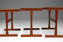 Load image into Gallery viewer, Set of Three ( 3 ) Danish Mid-Century Modern Nesting Tables in Teak by Kai Kristiansen for Vildbjerg Møbelfabrik, Denmark, c. 1960s-ABT Modern