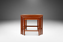 Load image into Gallery viewer, Set of Three (3) Danish Mid-Century Modern Nesting Tables in Teak w/ Tile Inlay by Poul H. Poulsen for Gangsø Møbler, Denmark, c. 1970's-ABT Modern