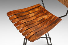 Load image into Gallery viewer, Set of Three ( 3 ) MCM Wrought Iron Bar Stools in Maple & Raffia Rope for by Arthur Umanoff for Raymor, USA, c. 1960s-ABT Modern