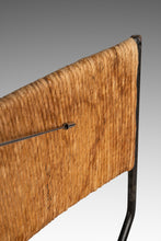 Load image into Gallery viewer, Set of Three ( 3 ) MCM Wrought Iron Bar Stools in Maple & Raffia Rope for by Arthur Umanoff for Raymor, USA, c. 1960s-ABT Modern