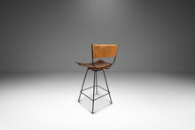 Load image into Gallery viewer, Set of Three ( 3 ) MCM Wrought Iron Bar Stools in Maple & Raffia Rope for by Arthur Umanoff for Raymor, USA, c. 1960s-ABT Modern
