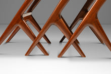 Load image into Gallery viewer, Set of Three (3) Mid-Century Italian Modern Nesting Tables in Solid Walnut In the Manner of Ico Parisi, Italy, c. 1960s-ABT Modern