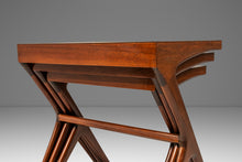Load image into Gallery viewer, Set of Three (3) Mid-Century Italian Modern Nesting Tables in Solid Walnut In the Manner of Ico Parisi, Italy, c. 1960s-ABT Modern