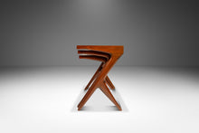 Load image into Gallery viewer, Set of Three (3) Mid-Century Italian Modern Nesting Tables in Solid Walnut In the Manner of Ico Parisi, Italy, c. 1960s-ABT Modern