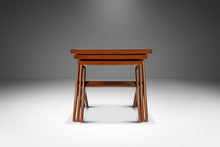 Load image into Gallery viewer, Set of Three (3) Mid-Century Italian Modern Nesting Tables in Solid Walnut In the Manner of Ico Parisi, Italy, c. 1960s-ABT Modern