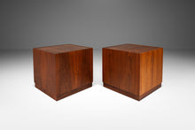 Load image into Gallery viewer, Set of Three ( 3 ) Mid-Century Modern Cube Brutalist End Tables / Pedestals in Walnut by Jack Cartwright for Founders, USA, c. 1960;-ABT Modern