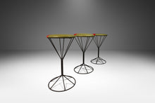 Load image into Gallery viewer, Set of Three (3) Mid Century Modern "Martini" Barstools in Wrought Iron in the Manner of Tony Paul, USA, c. 1960's-ABT Modern