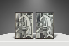 Load image into Gallery viewer, Set of Two (2) Abstract Linocut "A" Digital Print Wall Art Paintings-ABT Modern