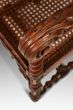 Load image into Gallery viewer, Set of Two ( 2 ) Antique 18th Century Jacobean Stuart Baroque Styled Hand-Carved Armchairs in Oak & Cane, England, c. 1890s-ABT Modern