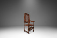 Load image into Gallery viewer, Set of Two ( 2 ) Antique 18th Century Jacobean Stuart Baroque Styled Hand-Carved Armchairs in Oak & Cane, England, c. 1890s-ABT Modern