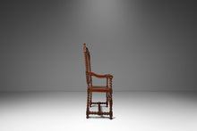 Load image into Gallery viewer, Set of Two ( 2 ) Antique 18th Century Jacobean Stuart Baroque Styled Hand-Carved Armchairs in Oak & Cane, England, c. 1890s-ABT Modern