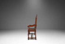 Load image into Gallery viewer, Set of Two ( 2 ) Antique 18th Century Jacobean Stuart Baroque Styled Hand-Carved Armchairs in Oak & Cane, England, c. 1890s-ABT Modern