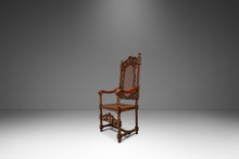 Load image into Gallery viewer, Set of Two ( 2 ) Antique 18th Century Jacobean Stuart Baroque Styled Hand-Carved Armchairs in Oak & Cane, England, c. 1890s-ABT Modern