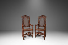 Load image into Gallery viewer, Set of Two ( 2 ) Antique 18th Century Jacobean Stuart Baroque Styled Hand-Carved Armchairs in Oak & Cane, England, c. 1890s-ABT Modern