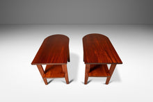 Load image into Gallery viewer, Set of Two (2) Art Deco Mid-Century Modern Custom-Made Occasional End Tables in Solid Mahogany, USA, c. 1940s-ABT Modern