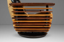 Load image into Gallery viewer, Set of Two (2) Art Deco Organic Modern "Luxor" Armchair / Lounge Chairs in Leather, Spruce & Palmwood by Pacific Green, Australia, c. 2000s-ABT Modern