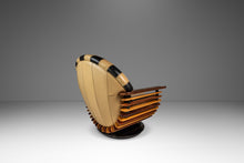 Load image into Gallery viewer, Set of Two (2) Art Deco Organic Modern "Luxor" Armchair / Lounge Chairs in Leather, Spruce & Palmwood by Pacific Green, Australia, c. 2000s-ABT Modern