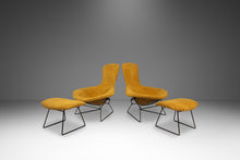 Load image into Gallery viewer, Set of Two (2) Authentic Bird Lounge Chairs w/ Matching Ottomans in Bouclé by Harry Bertoia for Knoll, USA, c. 1960's-ABT Modern