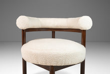 Load image into Gallery viewer, Set of Two ( 2 ) Barrel Back Lounge Chairs in Walnut & White Bouclé After Nanna Ditzel, USA, c. 1968-ABT Modern